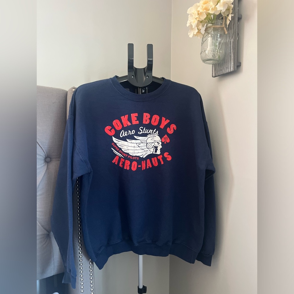 Coke Boys Aero Stunts Navy Blue Sweatshirt Sz L Pre-Owned